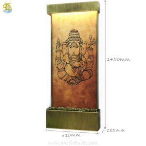 WWG-615 Ganesh Art Glass Wall Fountain 02