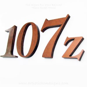 Weather Resistant House Numbers - Antique Copper 107z 01