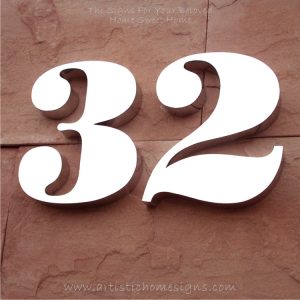 Weather Resistant House Numbers - Bold Font 32