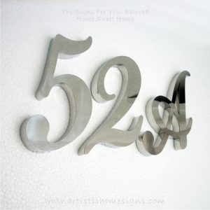 Weather Resistant House Numbers - Cursive Font 52A 01