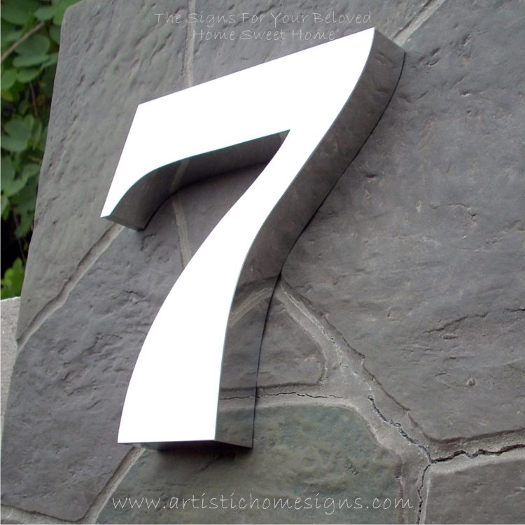 Weather Resistant House Numbers - High Gloss Polish Finished 7