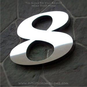 Weather Resistant House Numbers - High Gloss Polish Finished 8