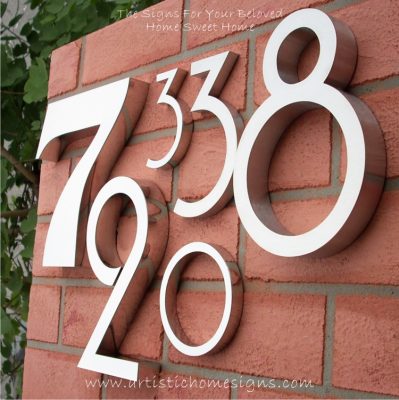 Modern Stainless Steel 304 House Numbers & Letters 38 – Standard Font ...