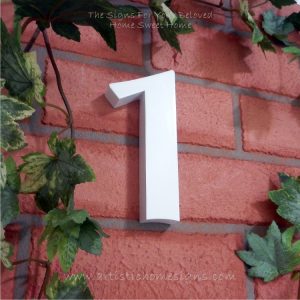 Weather Resistant House Numbers - Standard Font - White 01