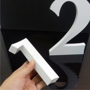 Weather Resistant House Numbers - Standard Font - White 03