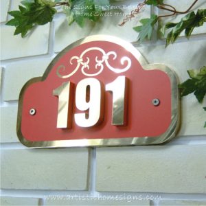 3D Brass Number On Brass Etching Sign Plaque Made In Malaysia