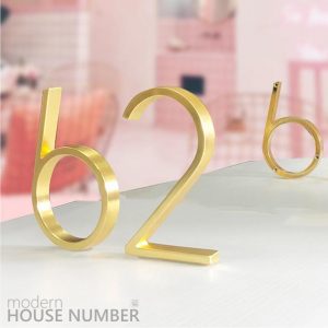 Cast Alloy Zinc Modern House Address Number With Gold-Brass Finishing LTR-501-GB Artistic Home Signs Homedec KLCC Malaysia