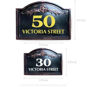 Victoria Lace Sign House Number Address Plaque LAC-101 Size & Dimension Custom made in Malaysia