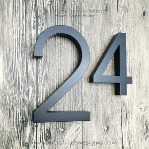 Weather Resistant House Numbers - Black Box Up Lettering With Pin Mounted Made In Malaysia