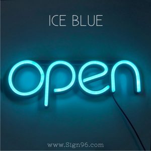 ice blue led open sign