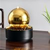 Gold Sphere Stainless Steel Feng Shui Ball Water Feature with Lights WTT-123-G Ship from Malaysia