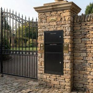 Black Elegant Food & Drink Parcel Box Front Drop Back Door Open Collect Anti-Theft Keyless Pull Disc Code Lock (Copy)